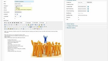 Editing Content in a Joomla 2.5 Website