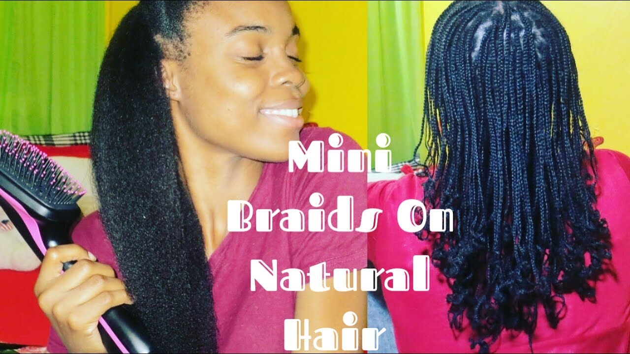 How To: Mini Braids On Natural Hair | Mini Braids On Stretched Natural ...