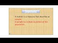 Difference Between Parameter  and Statistic