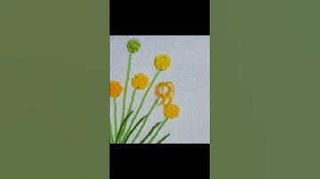 Thêu Hoa Cúc Nút Áo Vàng #theutay #embroidery #embroideryflowers