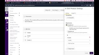 Using Requirements in Canvas Modules