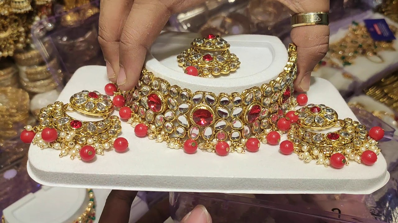 কুন্দন পাথরের চকার, latest design necklace set necklace set price in
