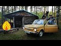 На запоре с собаками на природу ,баня в лесу, финская свеча и AirBag