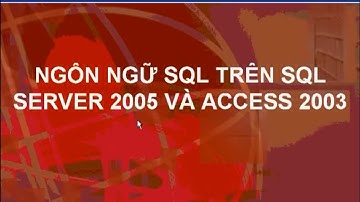 Bài 1. Ngôn ngữ SQL trên SQL SERVER 2005 và ACCESS 2003_Tổng quan.