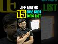 🔥15 SureShot Topics to Score 60+ Marks in JEE Maths! #jee #jeemains #jee2026 #jeepreparation #shorts