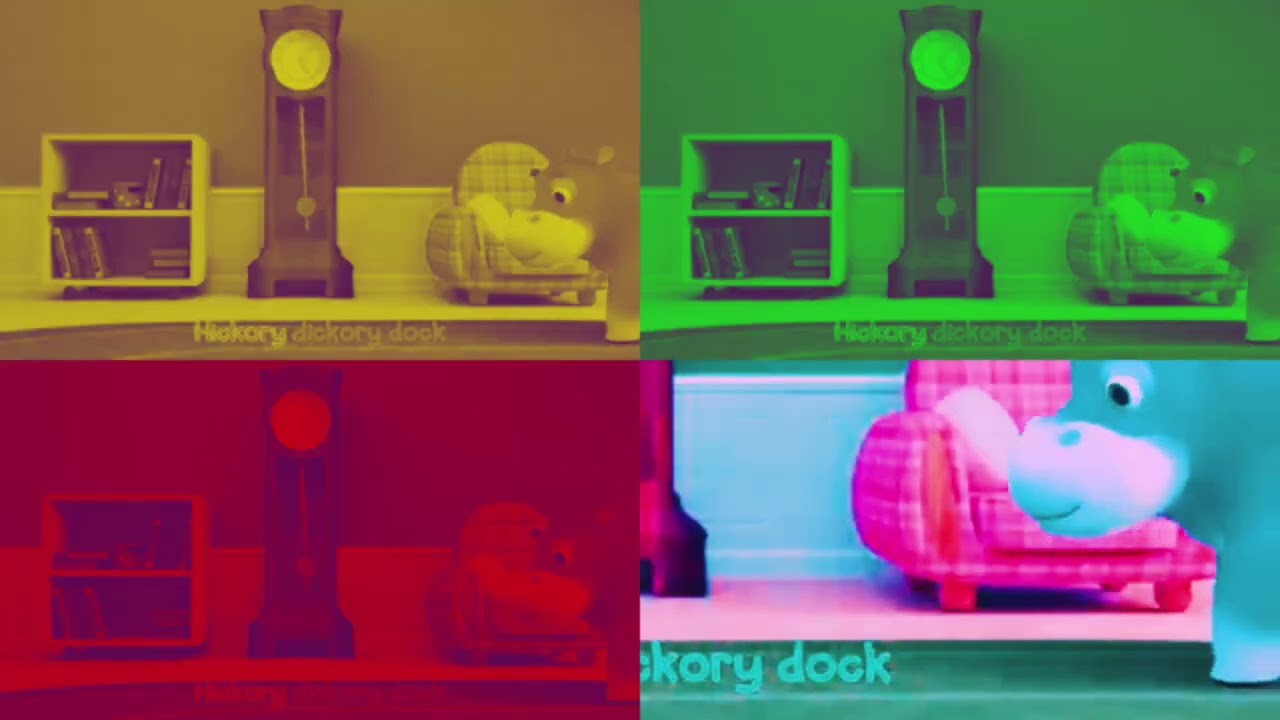 Hickory Dickory Dock the Hippo Runs up the clock 