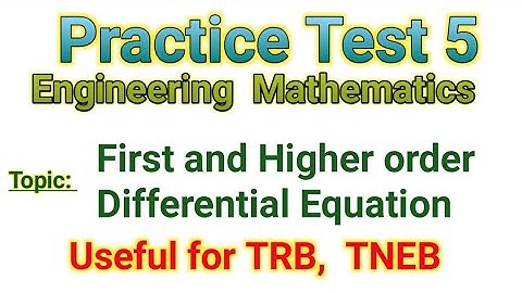 Practise TEST 5 | Engineering Mathematics | TRB polytechnic, TNEB, Tancet, Gate | Tamil