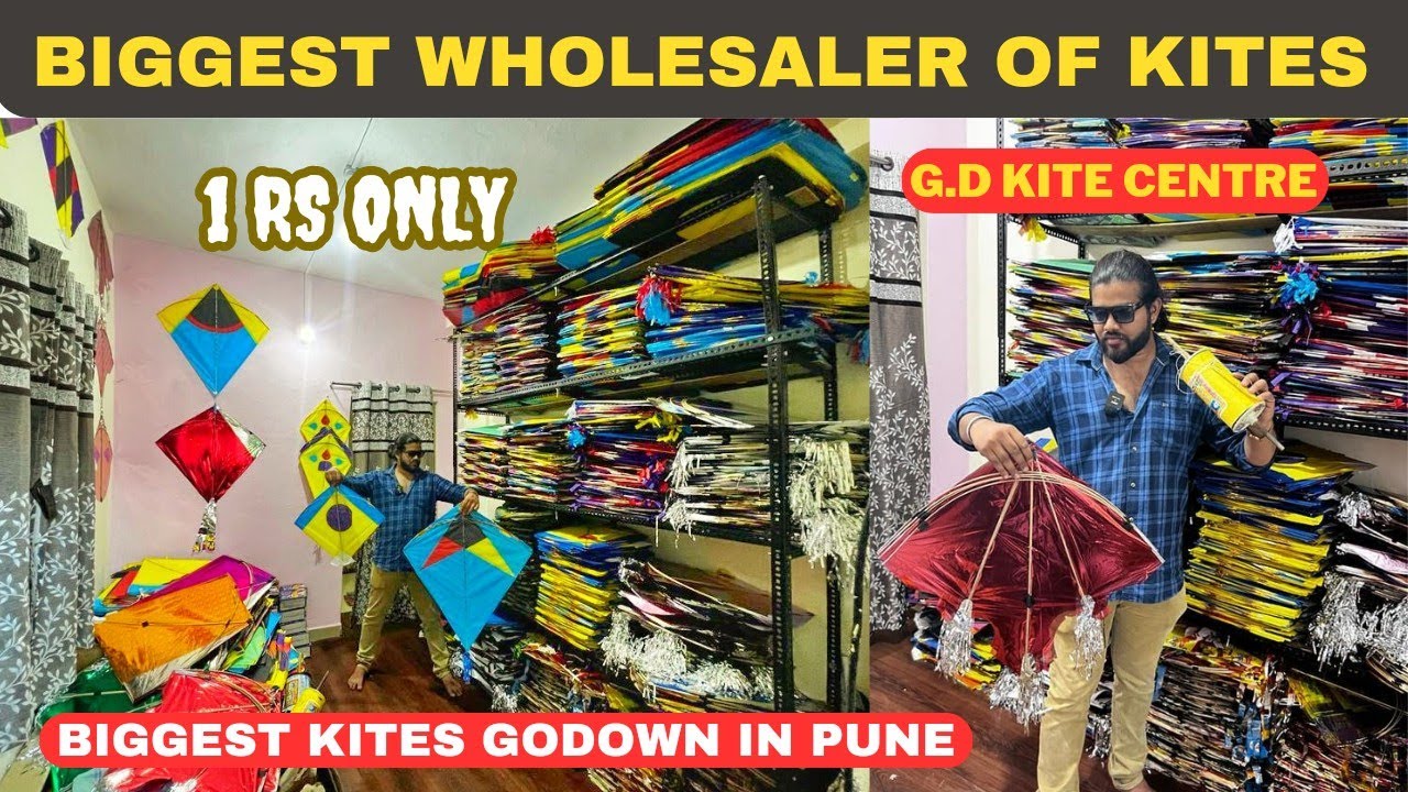 BIGGEST WHOLESALER OF KITES IN PUNE GD KITE CENTRE 1000+ VARIETIES SABSE SASTA SHOP