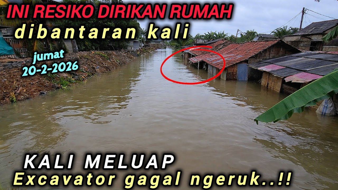 TERKINI❗️BEKASI DIGUYUR HUJAN SEMALAMAN KALI GABUS & KALI MANGSENG KEMBALI MELUAP EXCAVATOR STOP