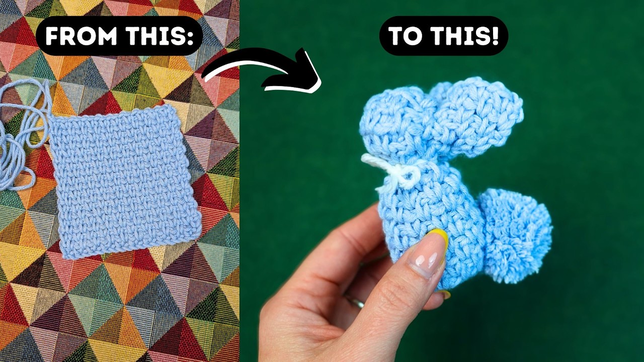 The Easiest Crochet Bunny You'll Ever Make! Crochet a Bunny From a Simple Square | Crochet Tutorial