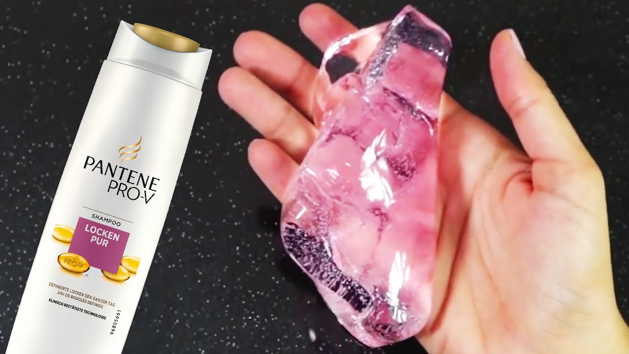Ohne Kleber Schleim mit Schampoo und Salz, Wie macht man klarer Slime nur mit 2 Zutaten