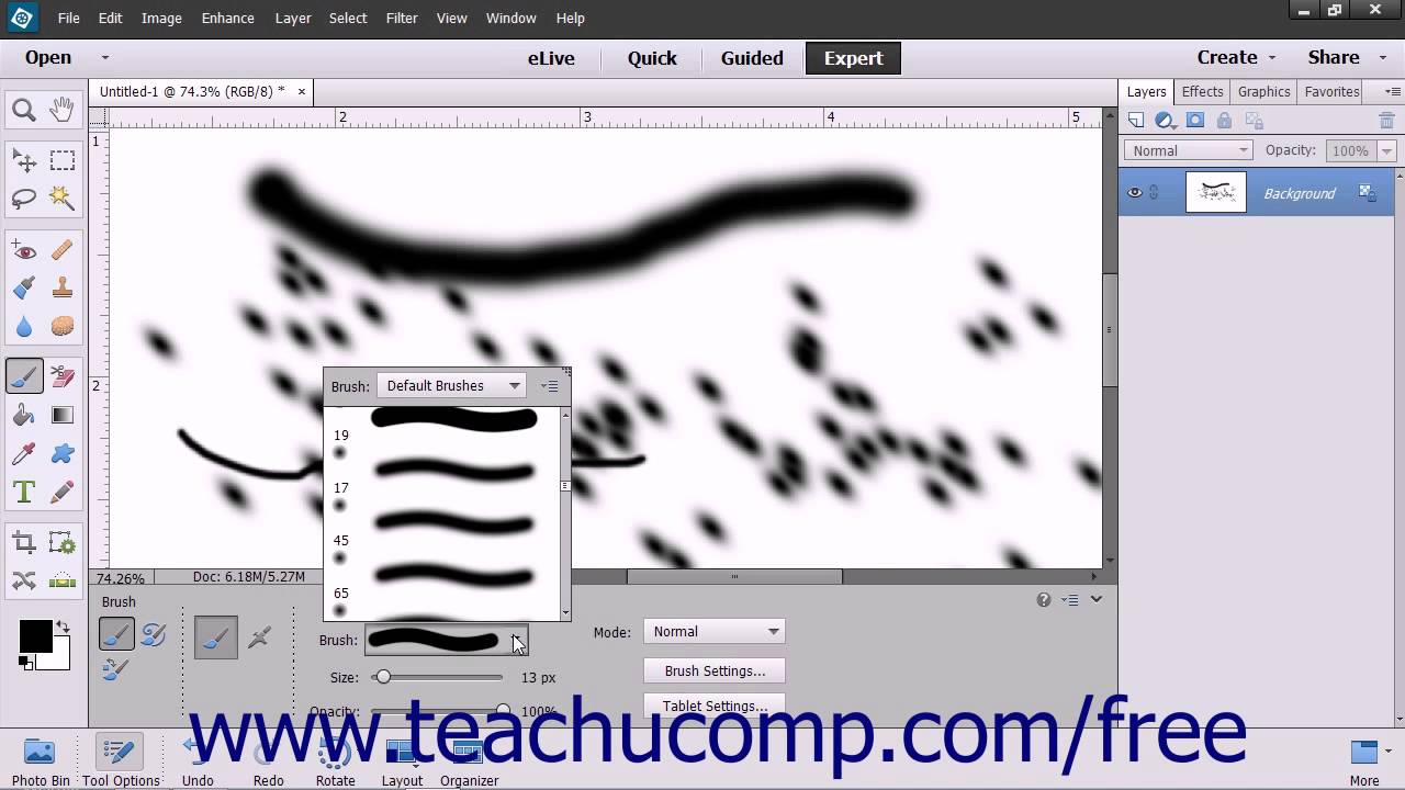 Elements 13 Tutorial Resetting Brush & Tool Settings Adobe Training YouTube