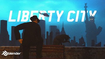 Liberty City  - Cinematic Scene 🎬 Blender 3D Time Lapse