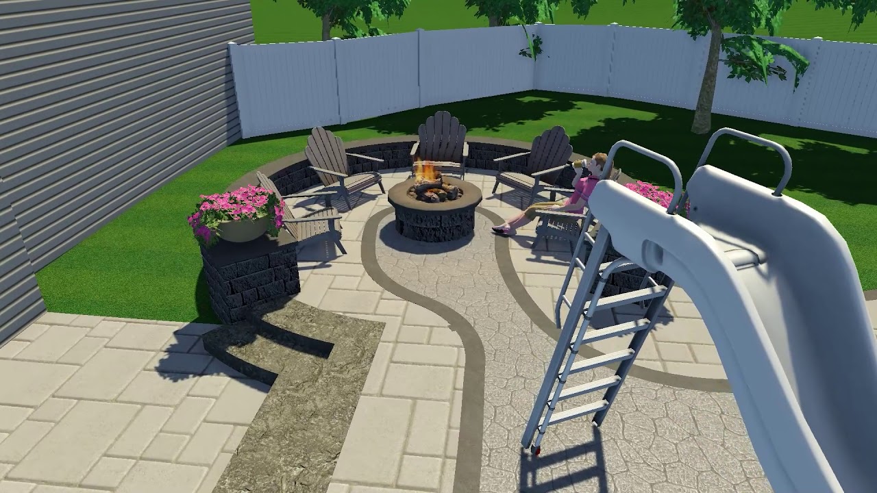Groundscapes Outdoor Pool and Fire Pit