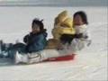 山梨 親子ソリ滑り Ｆｕｎ on a sled in Yamanashi (Jan.26th,2008)