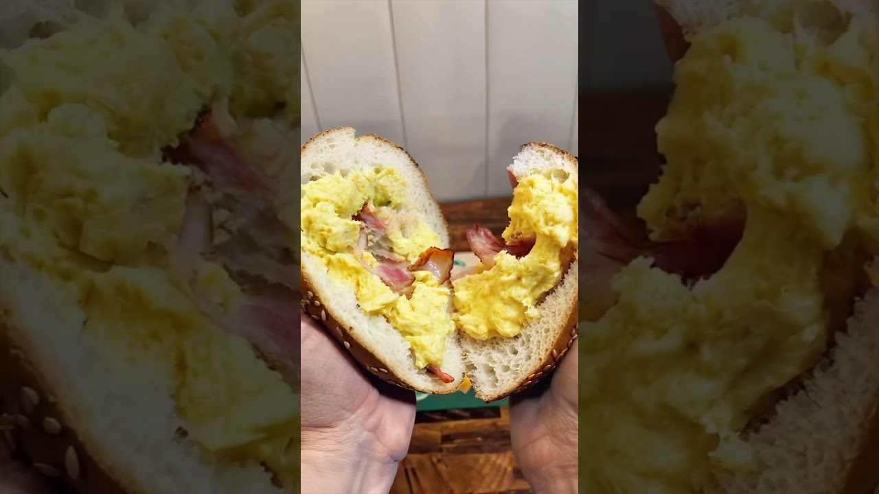 Epic Breakfast Bagel at Broad Nosh! Bacon, Egg & Melty Cheese Perfection! Broad Nosh Bagel Deli Catering NYC