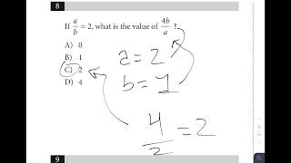 SAT Practice Test 1 Section 3 Math No Calculator Answers (#1-#10) EASY