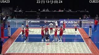 USA Volleyball TJ Defalco in USA - Cuba Volleyball Norceca 2023 Final Match