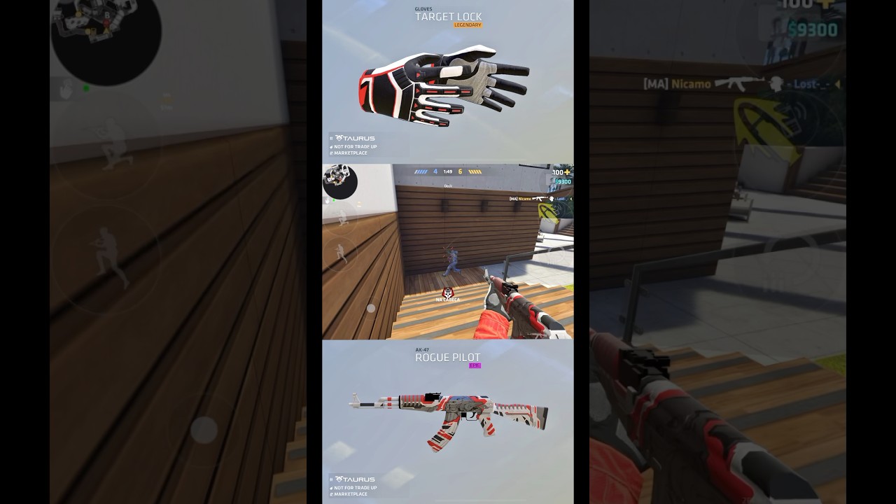 Best Combo Gloves Target Lock + AK-47 Rogue Pilot 