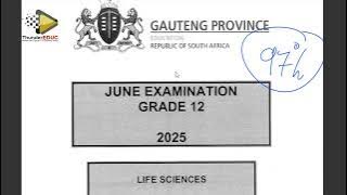 MEMO 2025 LIFE SCIENCES GRADE 12 JUNE EXAMS  GAUTENG [THUNDEREDUC] GRADE 12   LIFE SCIENCES