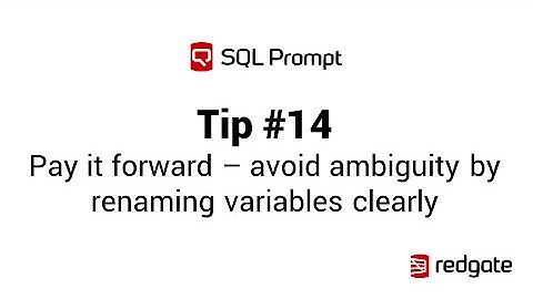 SQL Prompt - rename aliases and variables