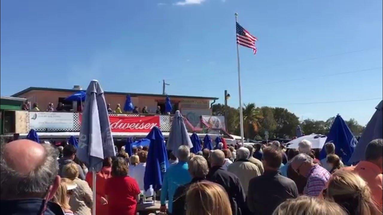 Super Bowl Sunday 2016. StarSpangled Banner at Stan's Idle Hour