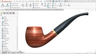 Advanced Surface Smoking Pipe  SolidWorks Tutorial