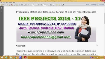 Probabilistic Static Load Balancing of Parallel Mining of Frequent Sequences