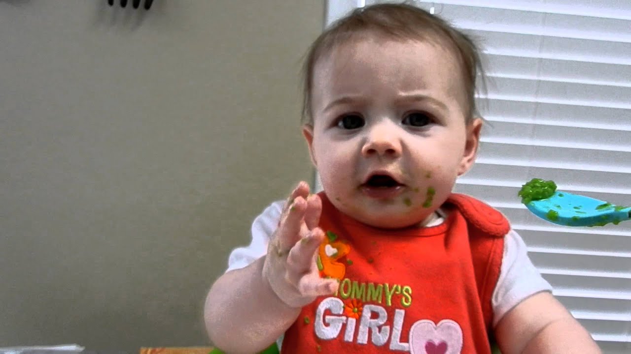 Riley eating peas for the 1st time YouTube