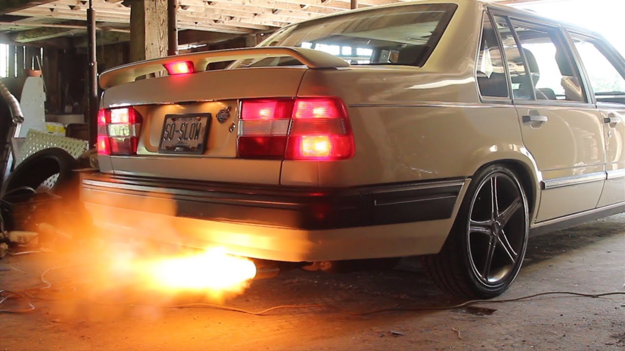 Volvo 940 turbo launch control shooting flames YouTube
