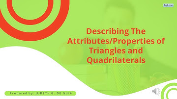 Mathematics 4 E Video Lesson Describing The Attributes or Properties of Triangles and Quadrilaterals