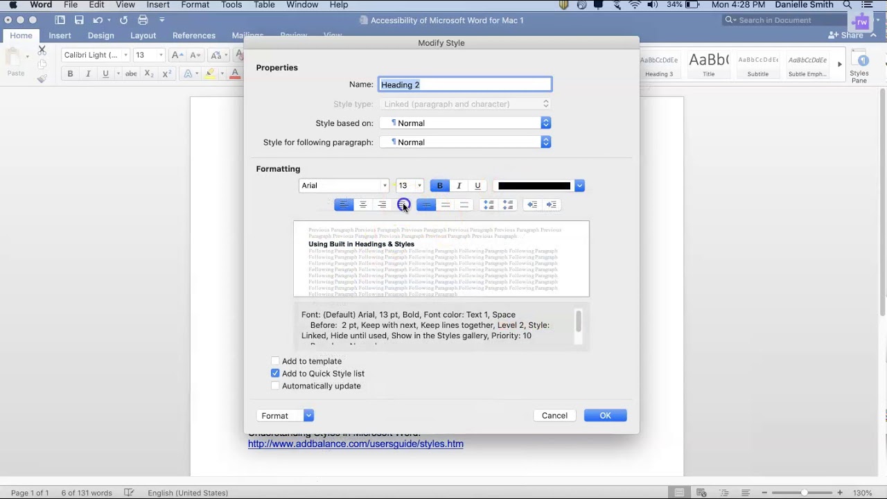 Creating Accessible Documents in Word for Mac - YouTube