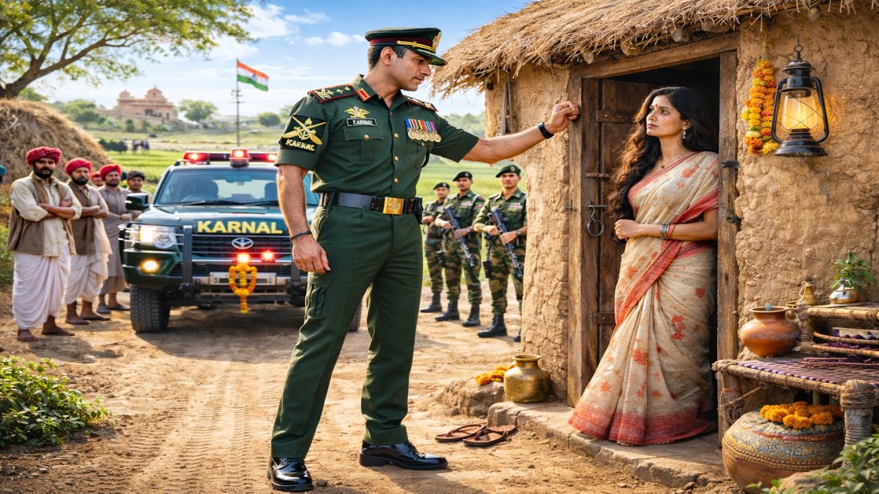 “9 साल बाद तलाकशुदा कर्नल पत्नी की झोपड़ी पहुँचा… अंदर जो देखा, पूरा गांव सन्न रह गया!”