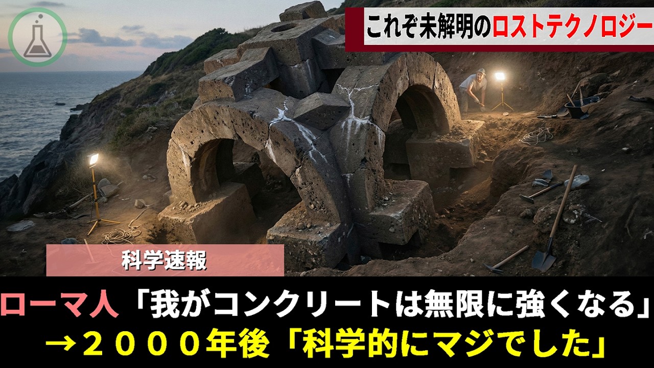 とある物理学チーム、無限に強化される未解明素材「ローマコンクリート」の貴重な文献を入手するもその記述に