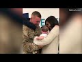 Soldier breaks down in tears as he meets his daughter for the first time