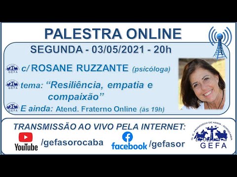 Assista: Palestra online - c/ ROSANE RUZZANTE (03/05/2021)