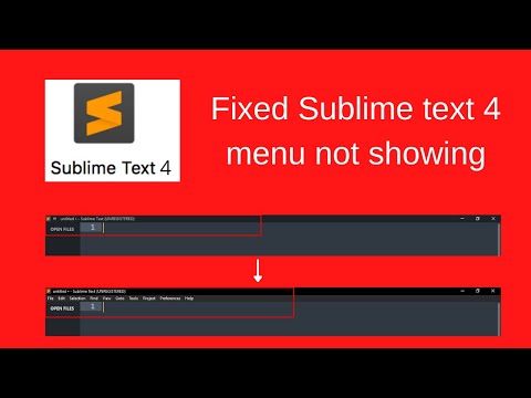 [FIXED] Sublime Text 4 show the MenuBar ? Sublime Text 4 Tutorial.