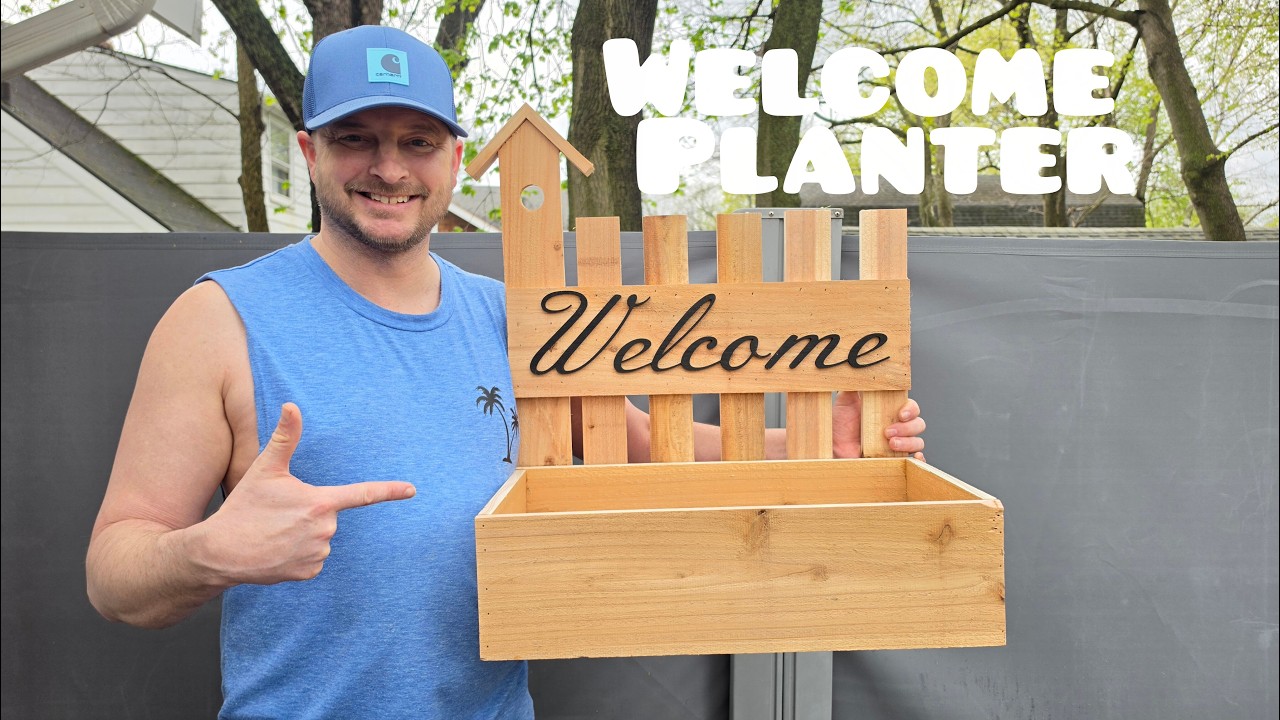 How to Build a Welcome Planter Box with Cedar Fence Pickets - YouTube