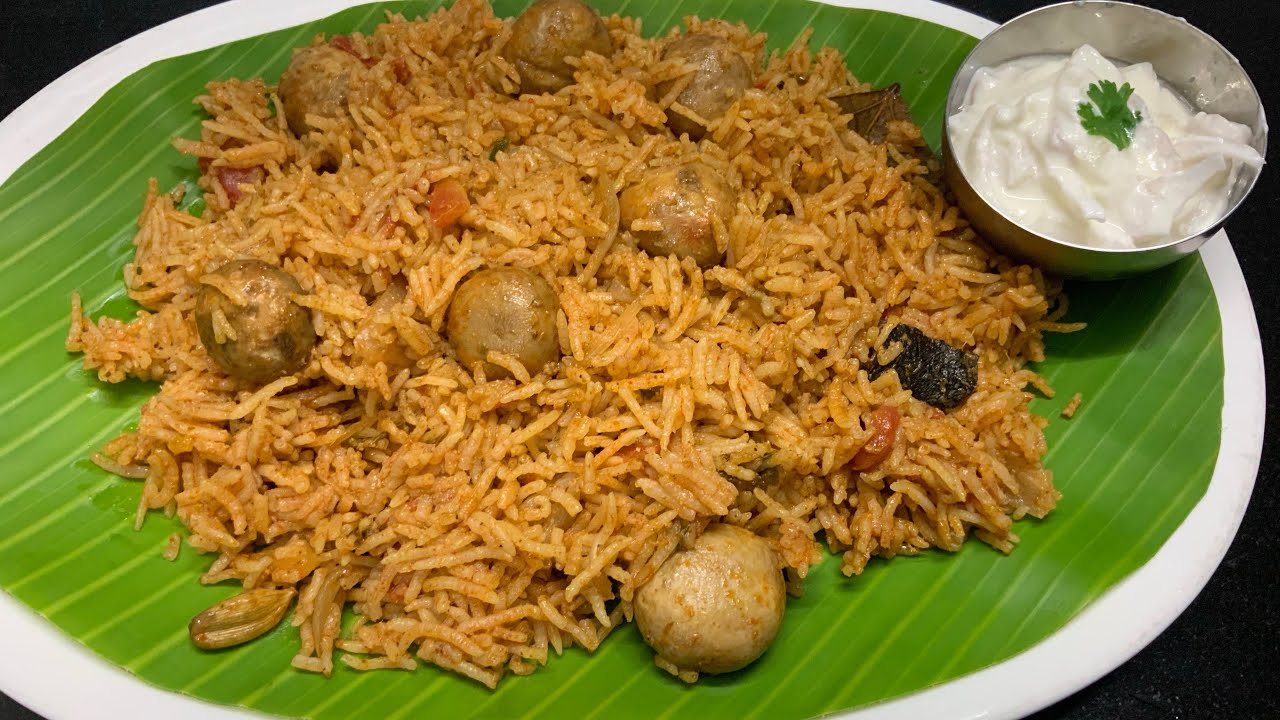 காளான் பிரியாணி இப்படி செஞ்சு அசத்துங்க/Mushroom Biriyani in tamil/mushroom pulao / Kalan biriyani