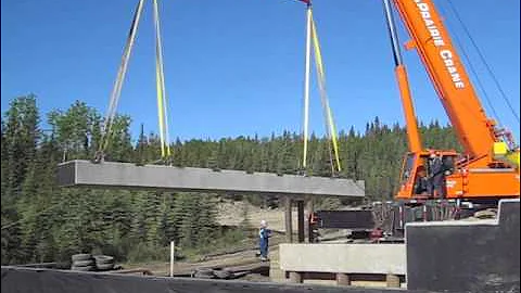 Precast COncrete Deck Installation for Deck Bridge in BC.