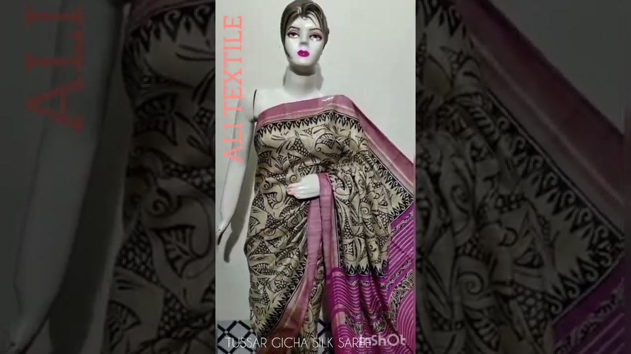tussar gicha silk saree.