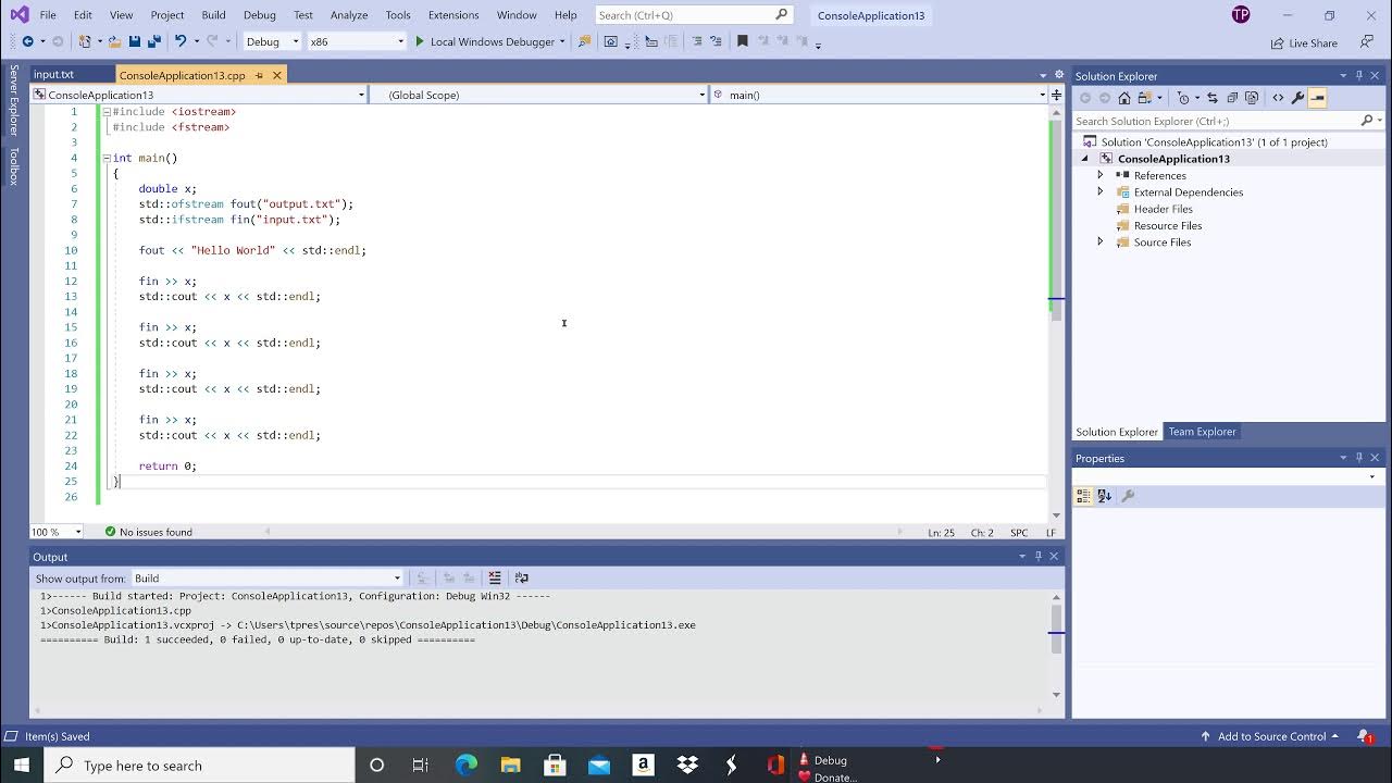Visual Studio 2019 - Using Input and Output Files with C++ - ENGR 2304 ...