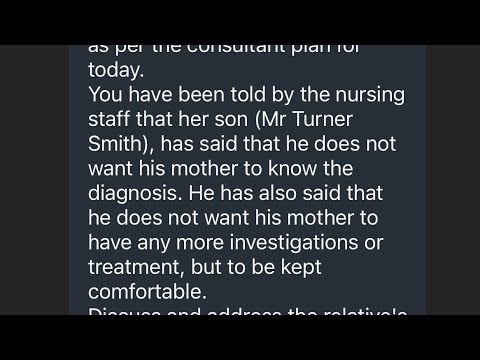 S 25 01 26 Comm 1 Son Doesn T Want To Inform Mother About Diagnosis Of Lung Cancer 2 IIH Counseling 