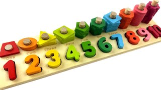 Best Learning Numbers, Counting and Shapes  Montessori Activity Puzzle | Learning Video For Toddlers