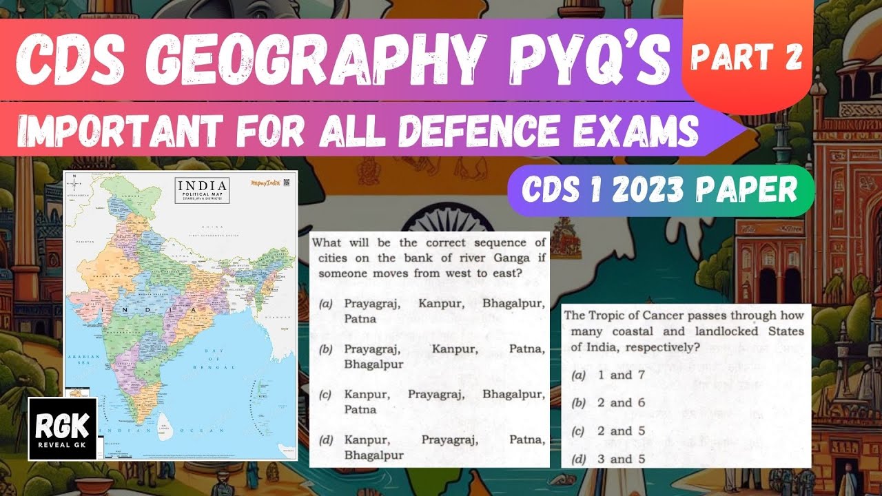 CDS Geography PYQs | CDS Paper 1 2023 Geography Questions | Important ...