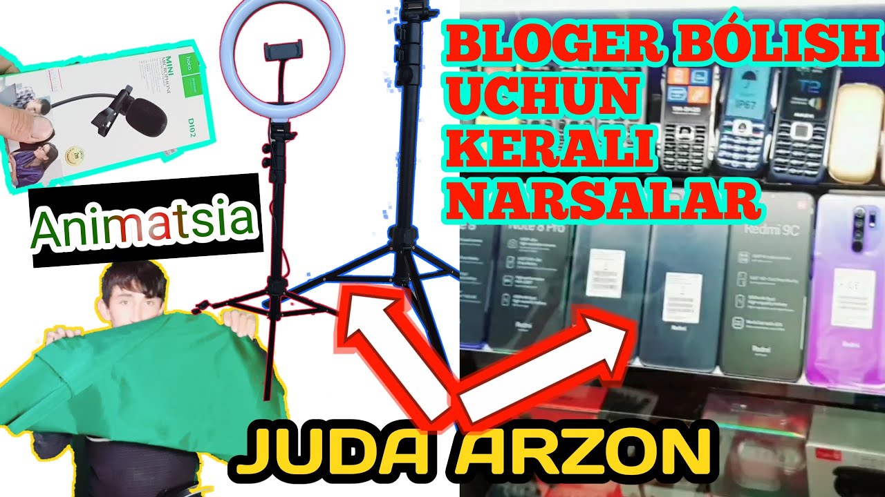 Bloggerlig uchun kerakli narsalar telefon magazen blogerlar uchun animatsa video