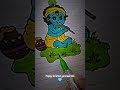 happy krishan janmashtmi💙#artshorts #miniartwork #littlekrishna #triedsomethingnew 💙🦚🦚