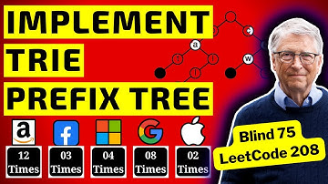 Implement Trie Prefix Tree: 208 - Tree interview @ Google, apple, Amazon, meta, microsoft, bloomberg