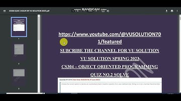 CS304 Quiz 2 SOLUTION 2023 || CS304 QUIZ 2 SOLUTION SPRING 2023