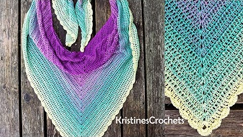 Super Easy Double Crochet Triangle Shawl - Beginner Friendly Pattern